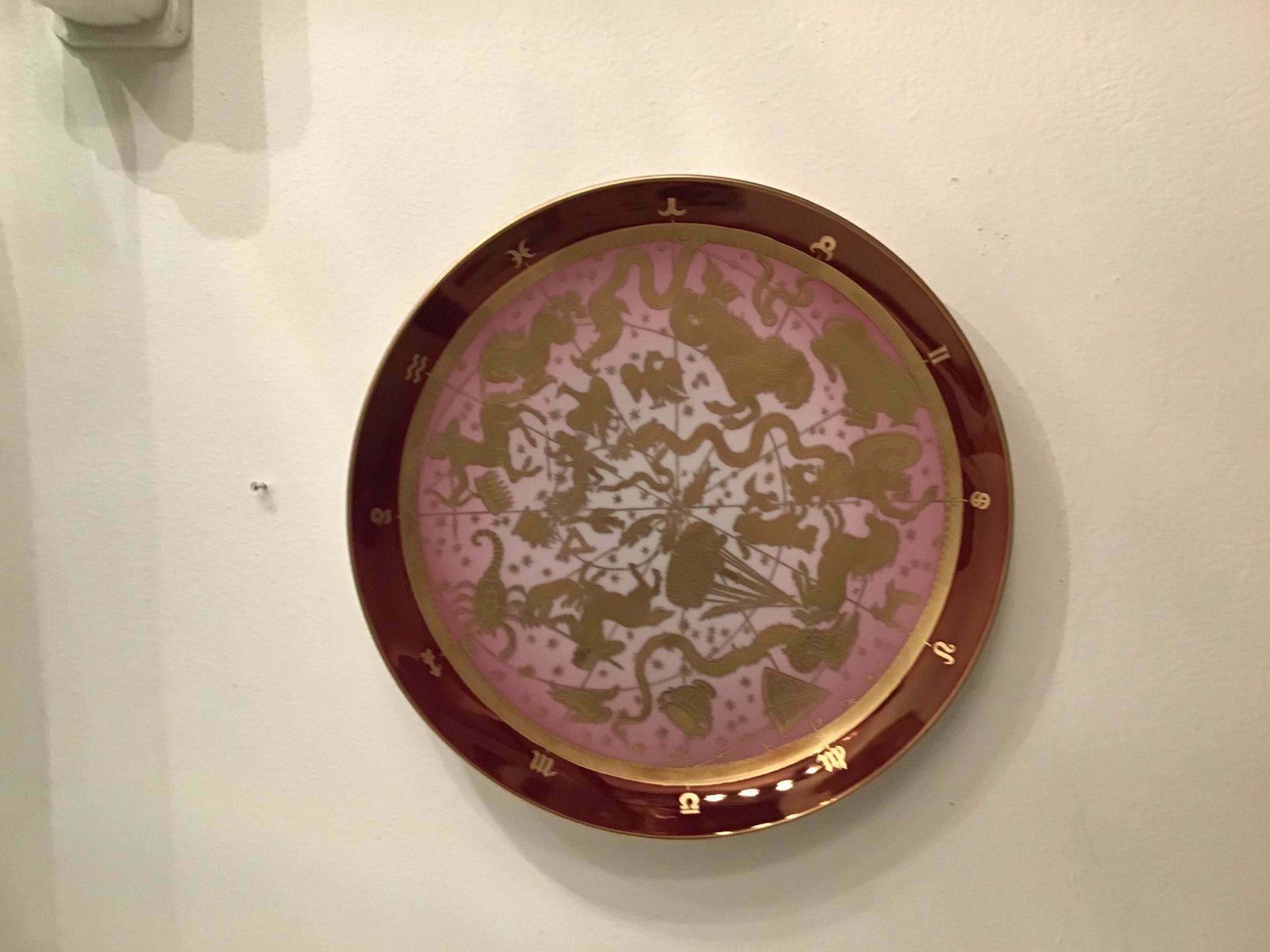 photo vintage Morbelli Porcelain Wall Plate “Planisfero Celeste“ Worked With Pure Gold 1960 It