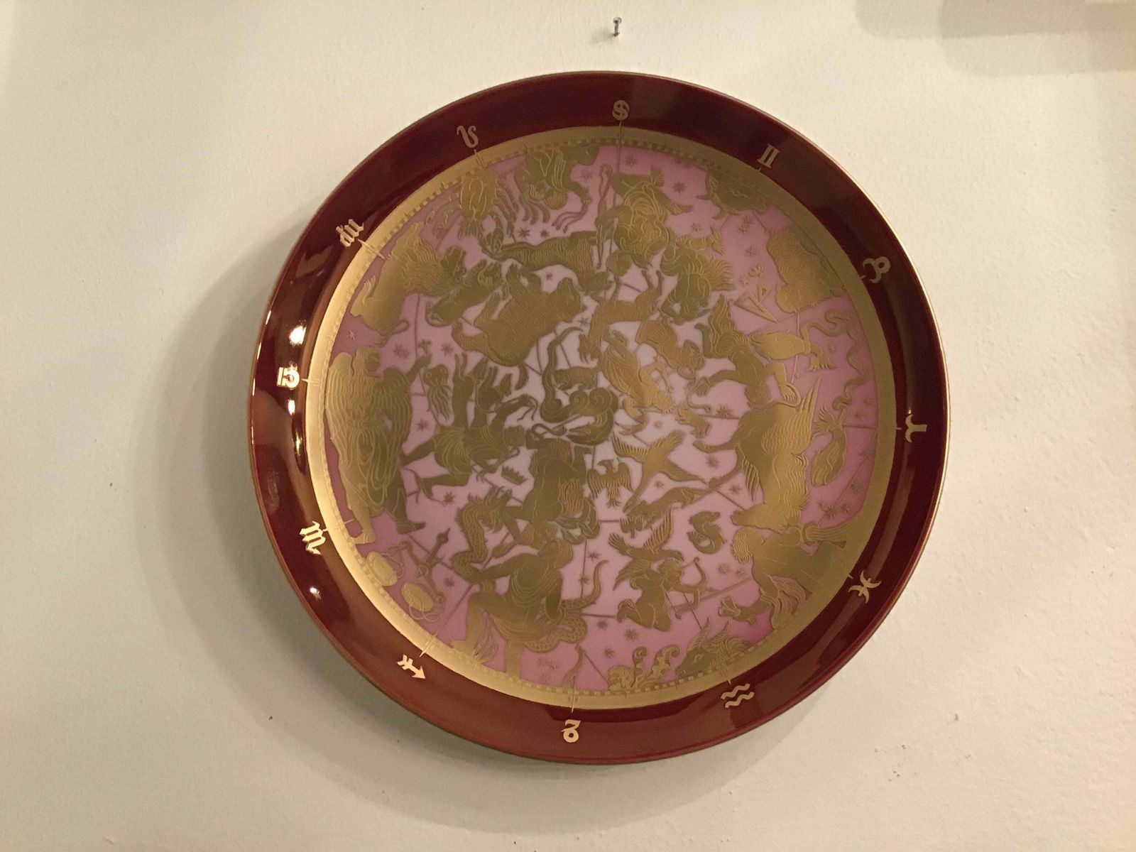 Morbelli Porcelain Wall Plate “Planisfero Celeste” Worked With Pure Gold 1960 It photo Art