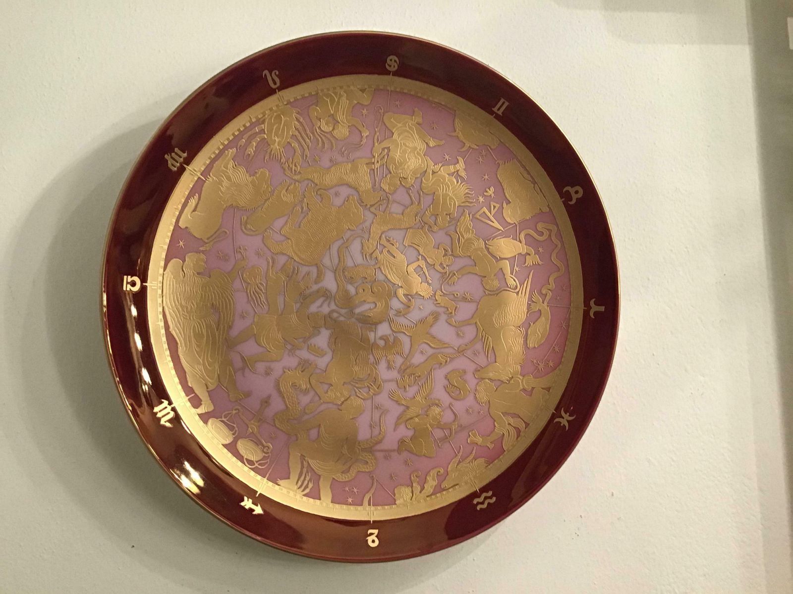photo for sale Morbelli Porcelain Wall Plate “Planisfero Celeste” Worked With Pure Gold 1960 It