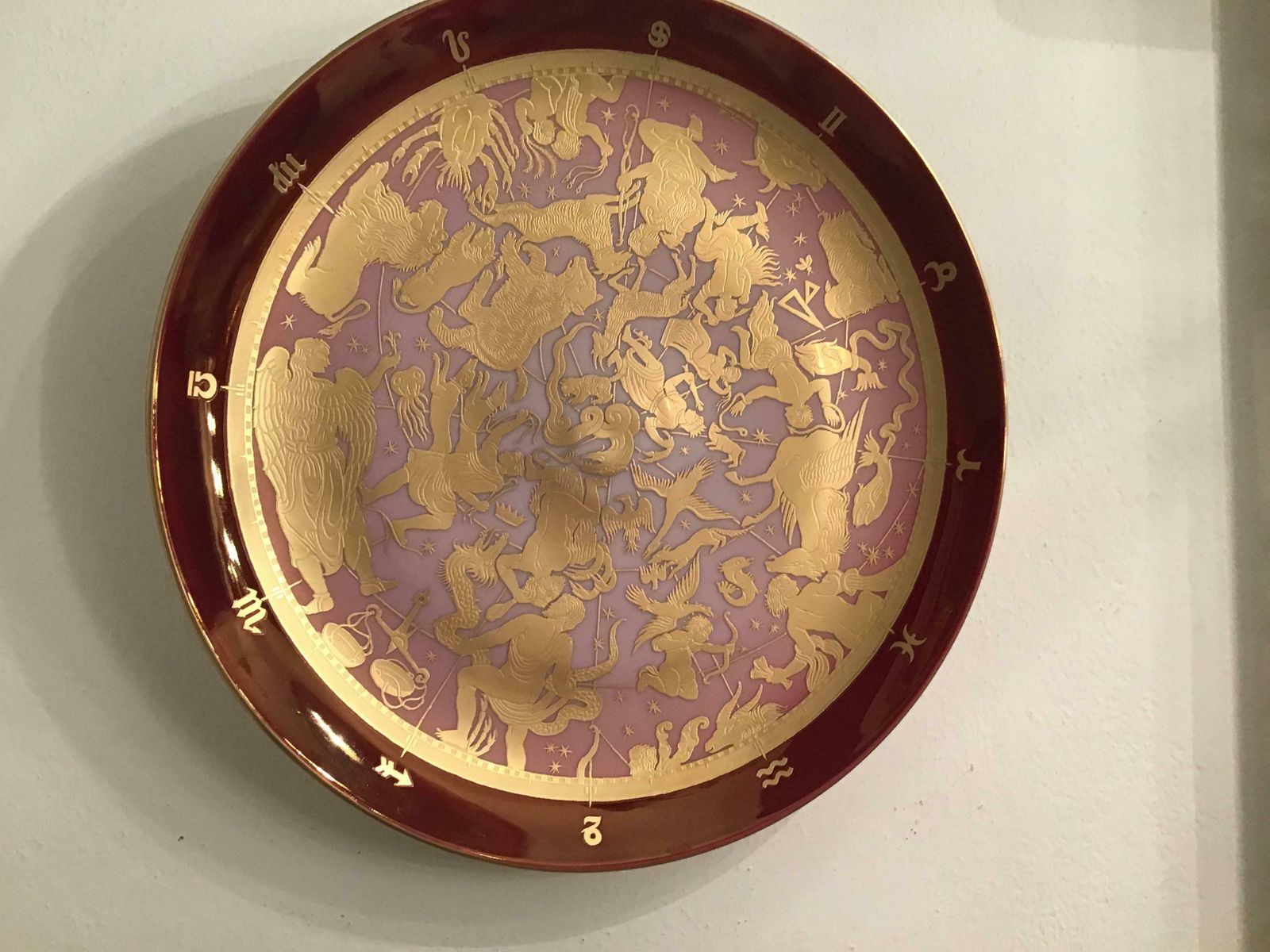 2621.0 Morbelli Porcelain Wall Plate “Planisfero Celeste” Worked With Pure Gold 1960 It photo