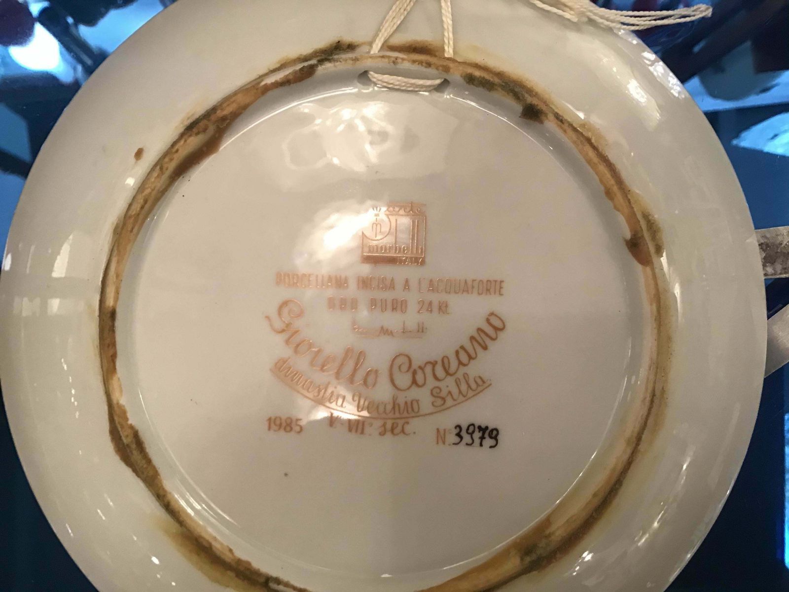 Morbelli Porcelain “Dinastia Silla” Wall Plates Worked With Pure Gold 1960 Italy photo buy