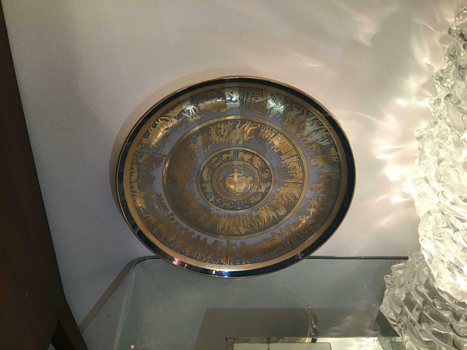 Morbelli Porcelain “Scudo Di Achillewall Plates Worked With Pure Gold 1960 Italy photo vinterior