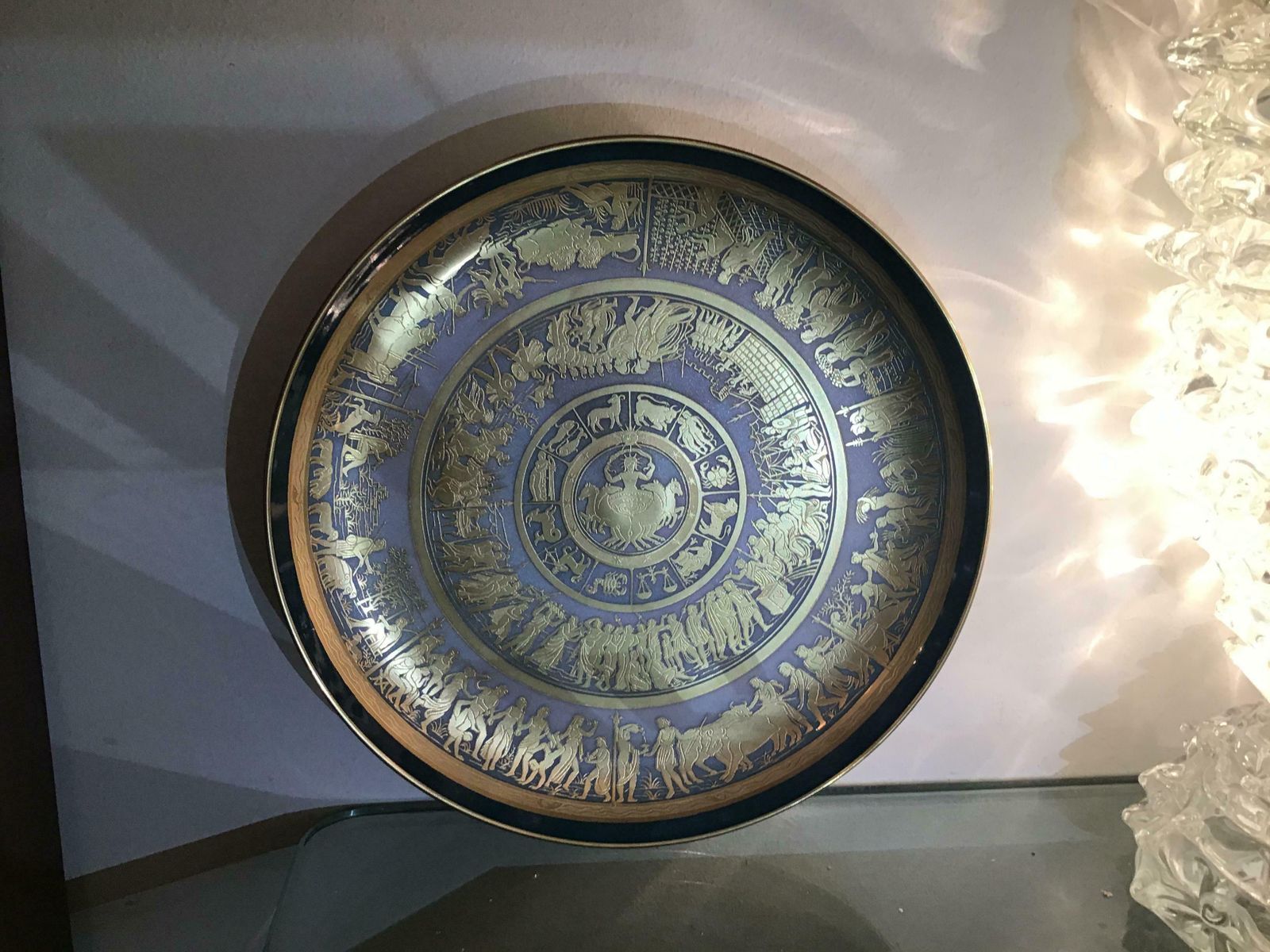 2169.0 Morbelli Porcelain “Scudo Di Achillewall Plates Worked With Pure Gold 1960 Italy photo