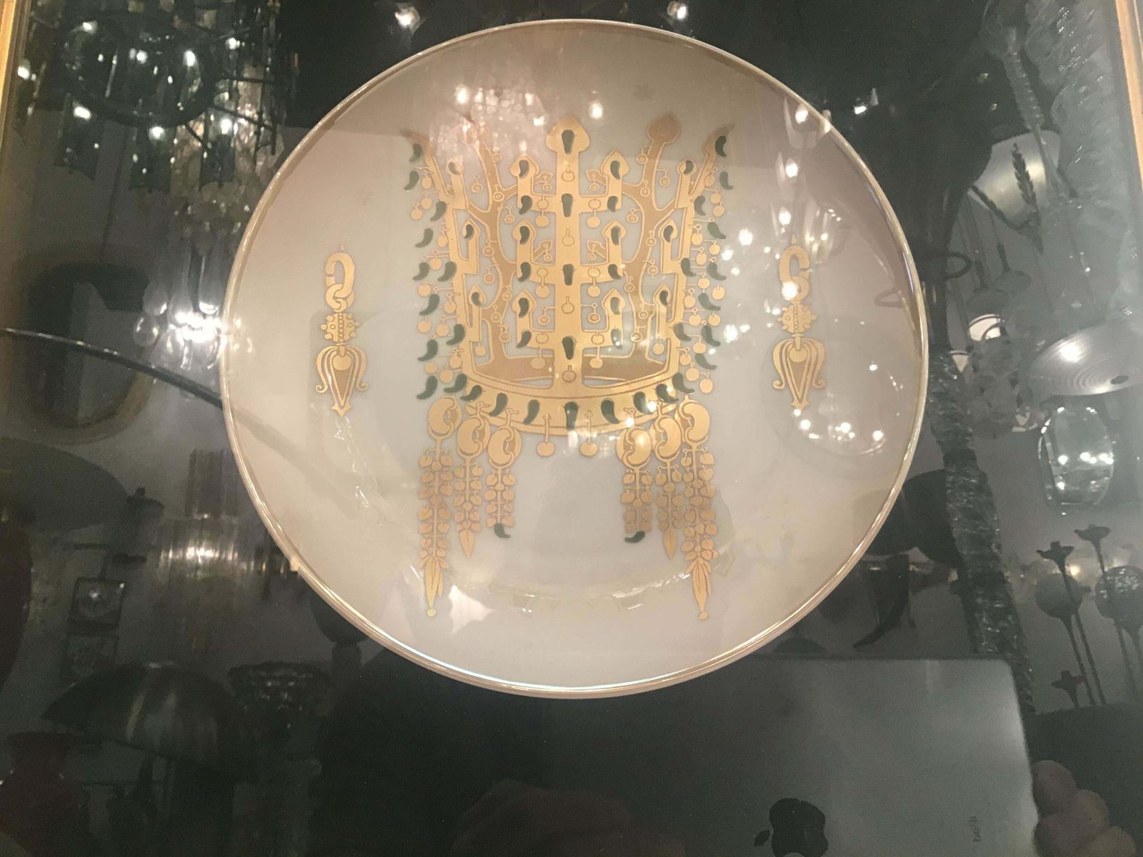 Morbelli Porcelain Wall Plates Worked With Pure Gold 1960 Italy photo vinterior