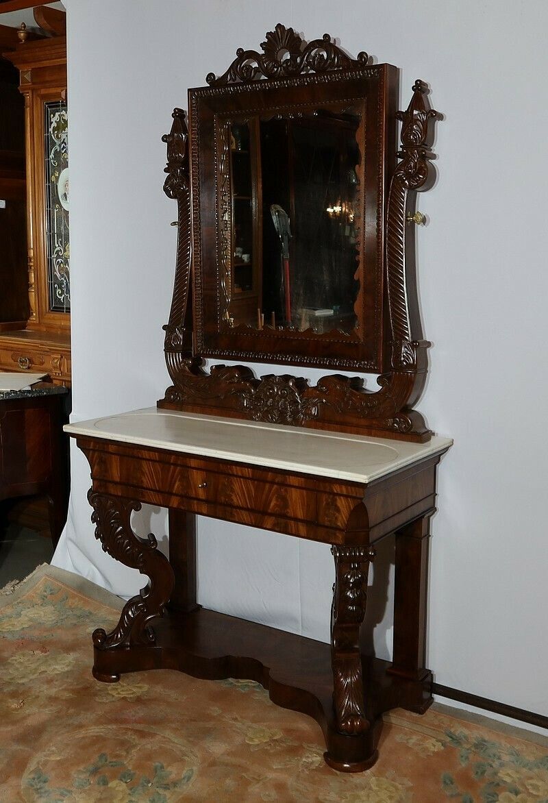 Important Writing Dresser In Mahogany, Restoration Period Early, 19th Century photo furniture