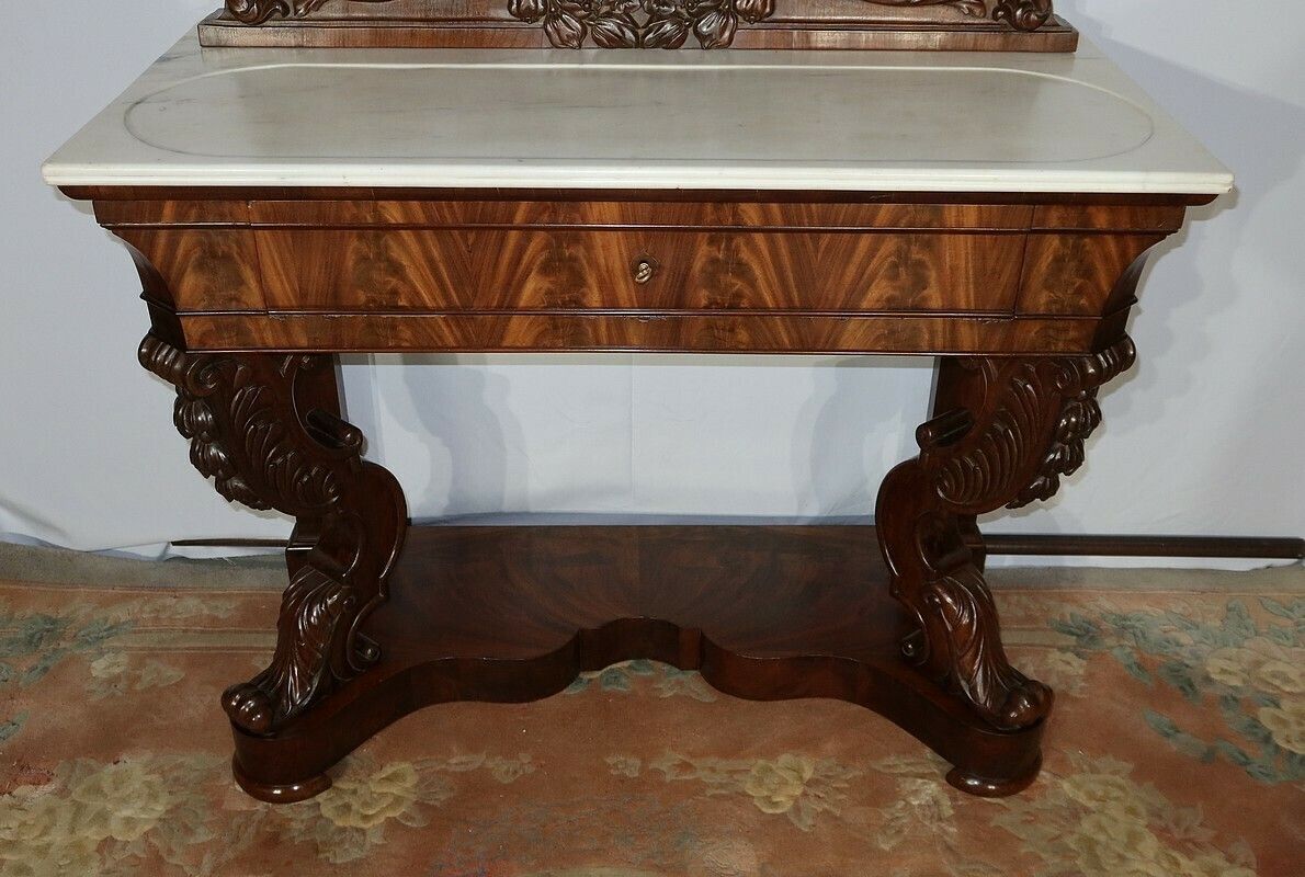 photo buy Important Writing Dresser In Mahogany, Restoration Period Early, 19th Century