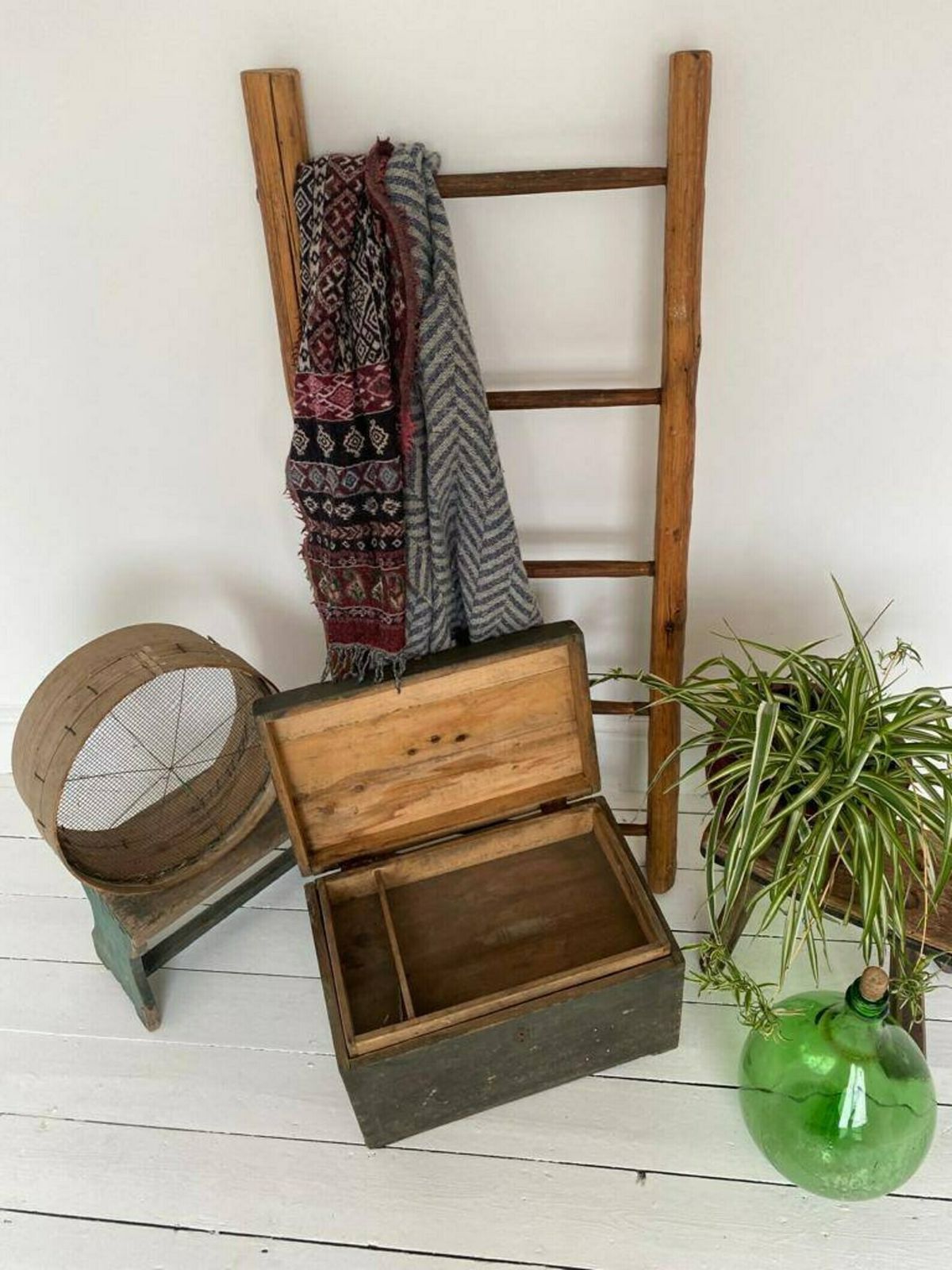 Shabby Trunk Early Century  Rustic Cabinet Storage Box  Tools  Seeds Cupboard  Up Cycle Organise Hand Made Primitive Case Old photo furniture