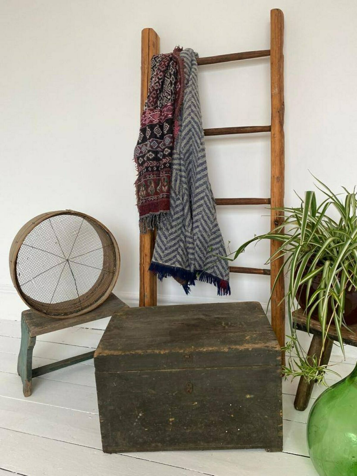 Shabby Trunk Early Century  Rustic Cabinet Storage Box  Tools  Seeds Cupboard  Up Cycle Organise Hand Made Primitive Case Old photo Furniture