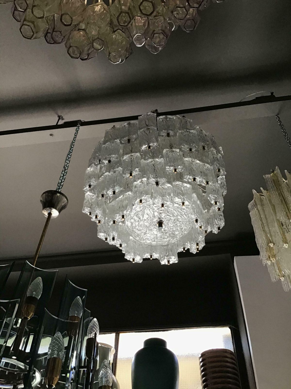 Venini Toni Zuccheri Chandelier Murano Glass Brass 1950 Italy photo buy