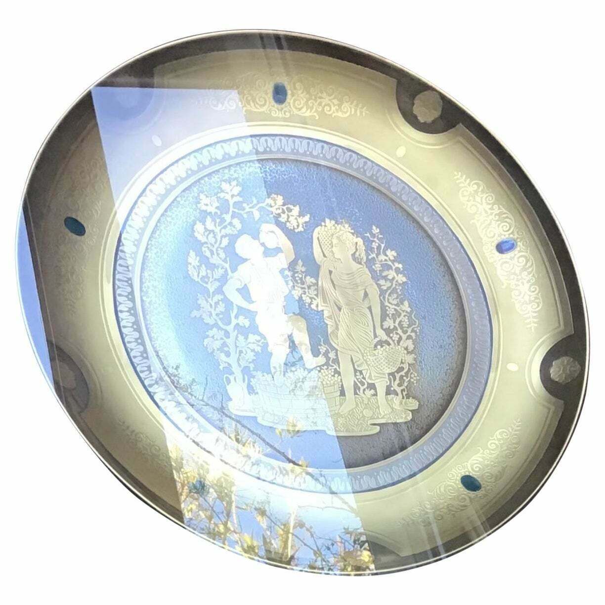 Morbelli Porcelain Wall Plate “The Harvest” Worked With Pure Gold, 1960, Italy