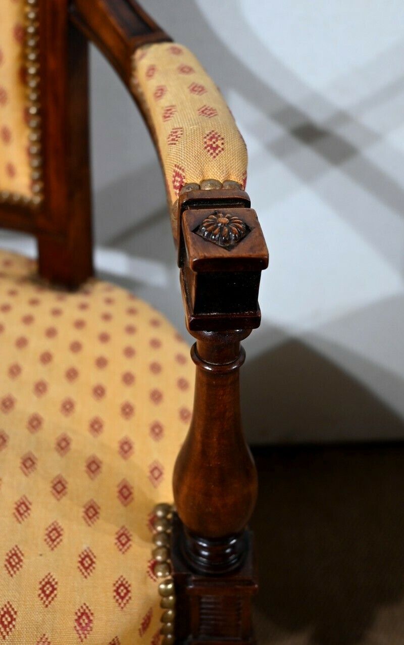 photo for sale Pair Of Mahogany Armchairs, Louis XVI Style   2nd Part Of The 19th Century