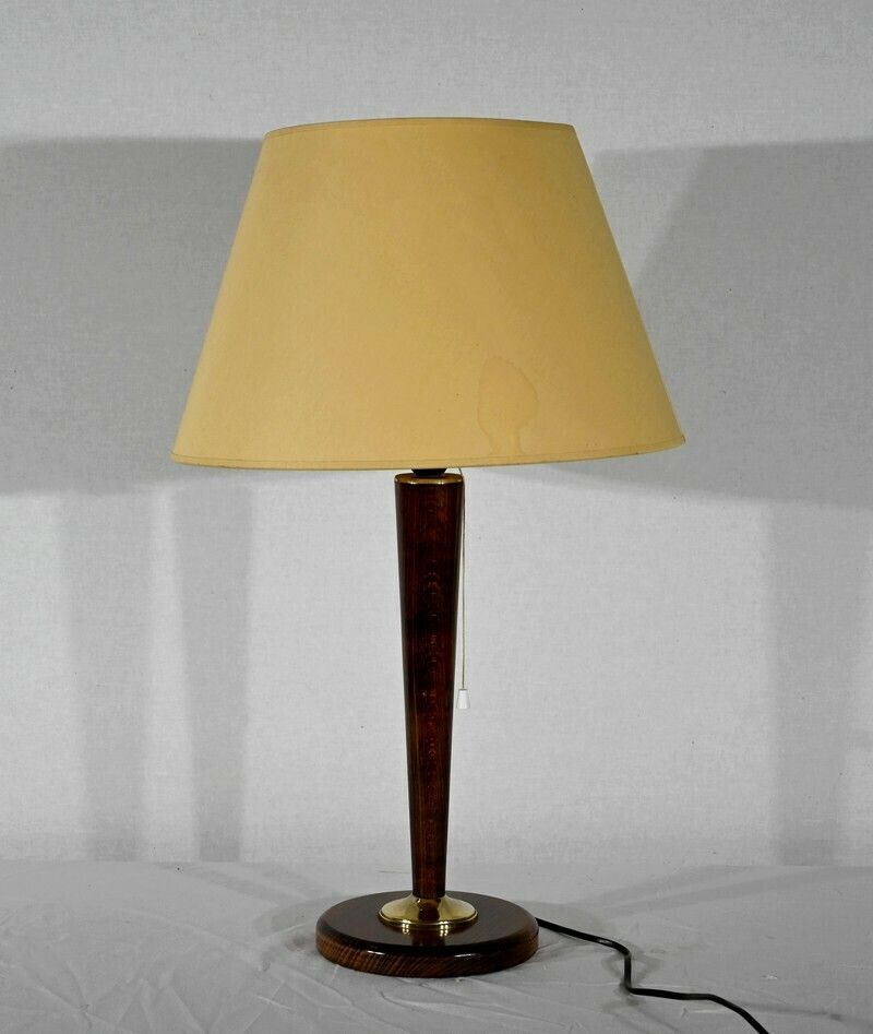 Mahogany And Brass Lamp, After Mazda – 1950 photo furniture