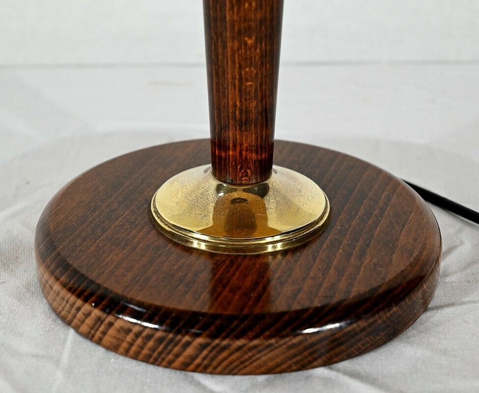 Mahogany And Brass Lamp, After Mazda – 1950 photo 741.6