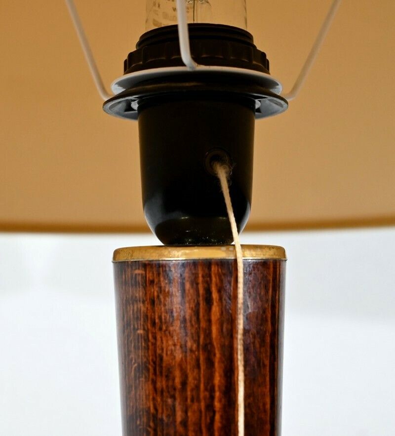 photo furniture Mahogany And Brass Lamp, After Mazda – 1950