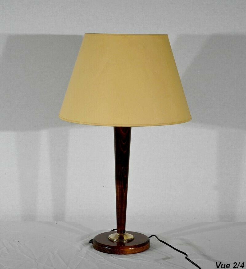 741.6 Mahogany And Brass Lamp, After Mazda – 1950 photo