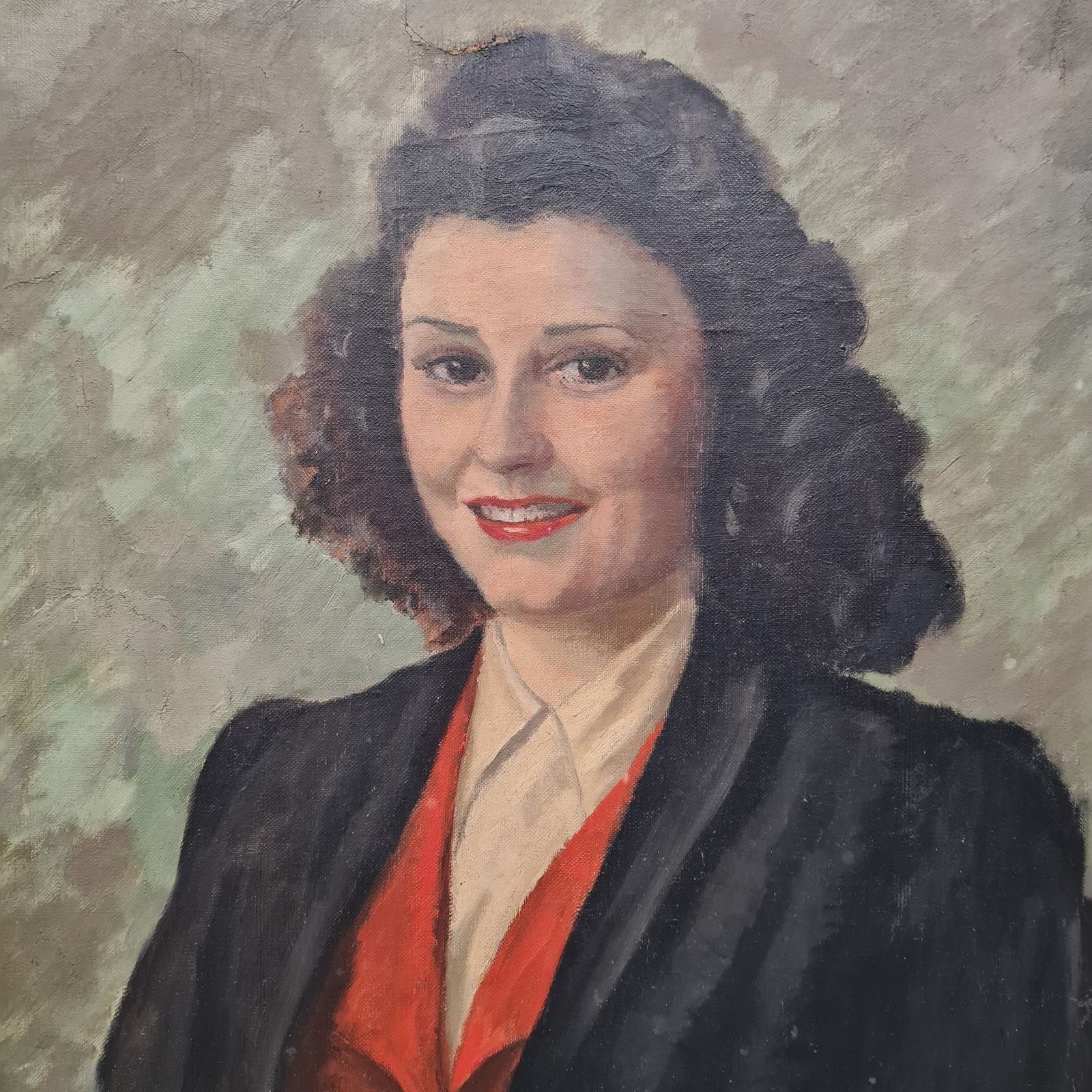1940s French Oil Painting Of Woman. Free Delivery England/Wales photo furniture