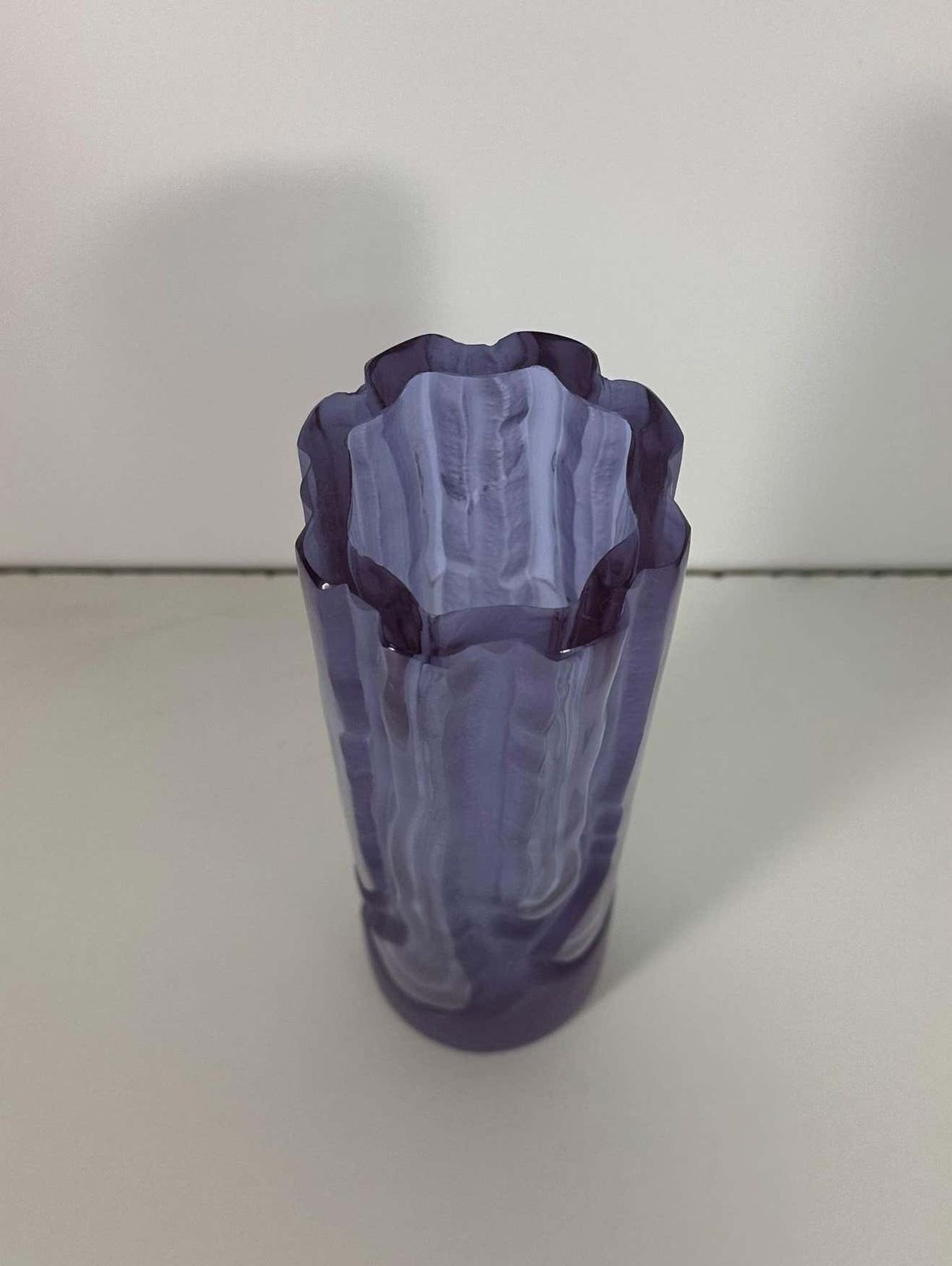 Italian Vintage Satinato Violet Murano Glass Vase, 1970s photo Home Decor