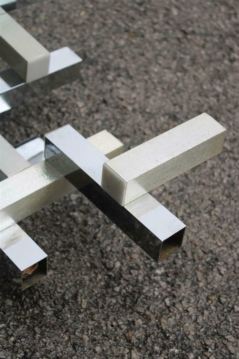 Pair Of Sciolari Modernist Chromed Metal Wall Lamps 1970s Minimalist Design photo buy