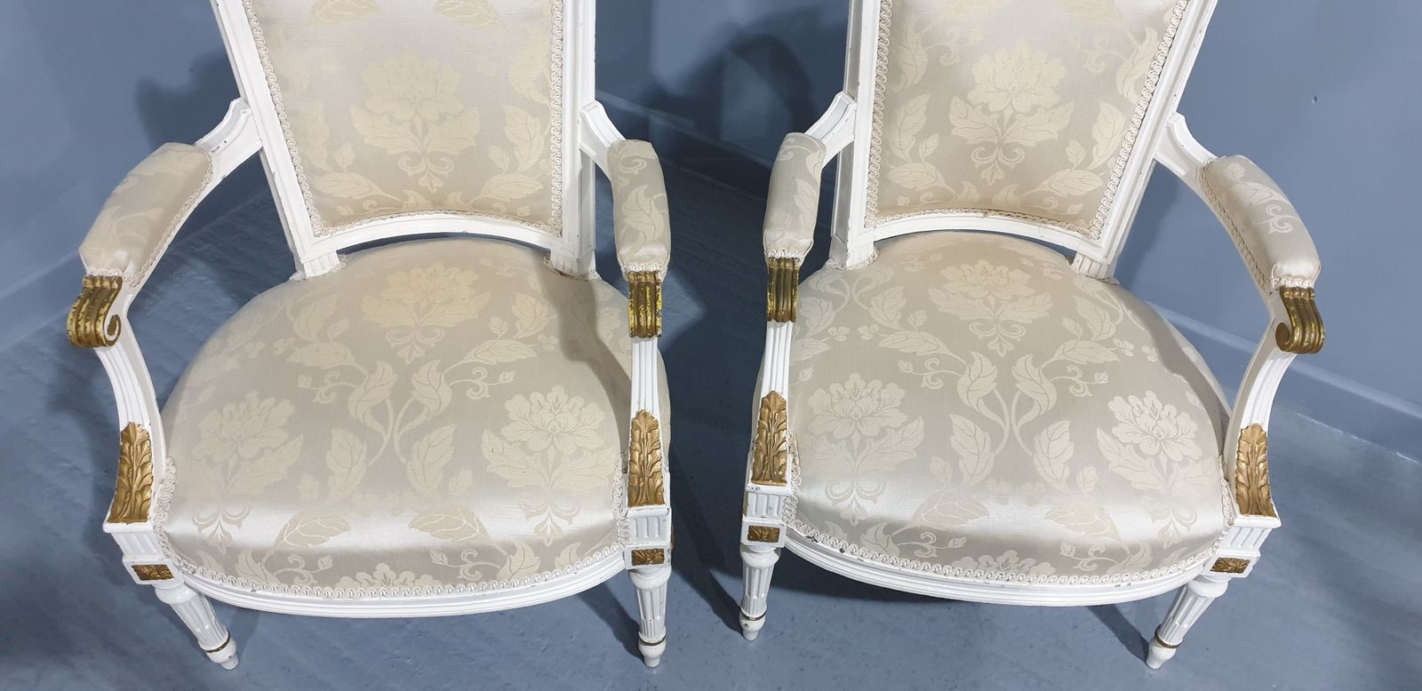 Pair French Painted French Armchairs photo furniture
