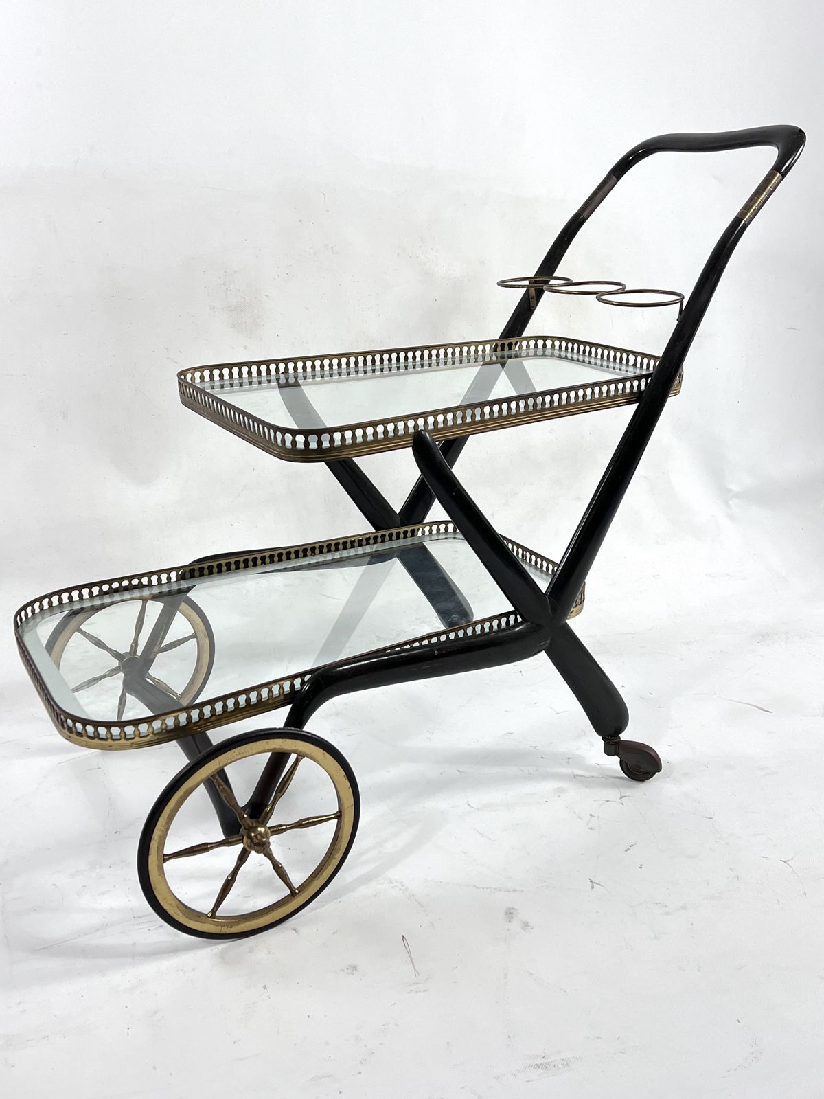 Rare Mid Century Cesare Lacca Serving Bar Cart. Italy 1950s photo buy