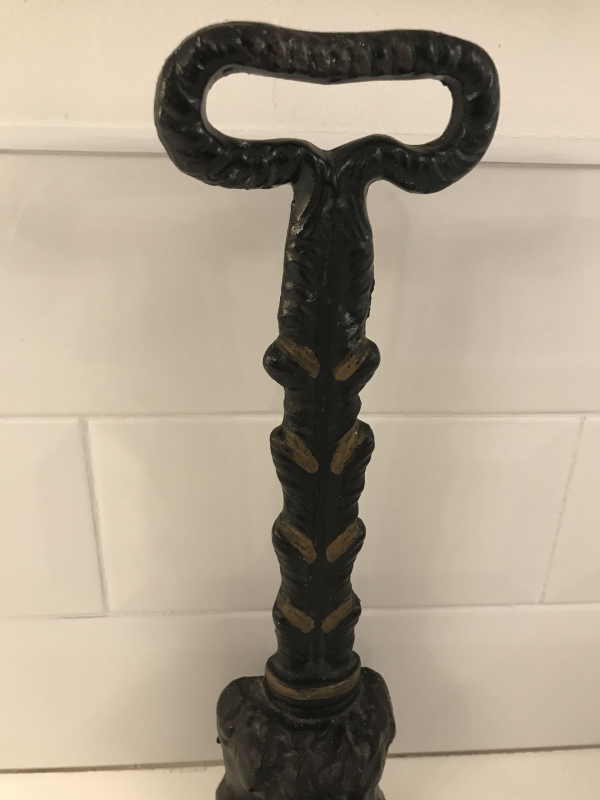 Victorian Black Cast Iron Lion Paw Door Porter photo vintage