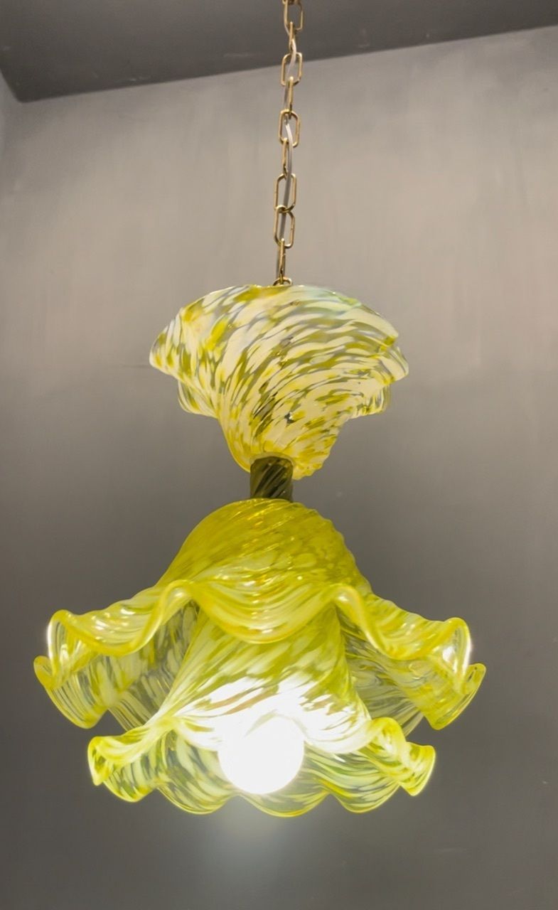 Venetian Murano Glass Tiered Light Pendant 1950’s photo 850.0