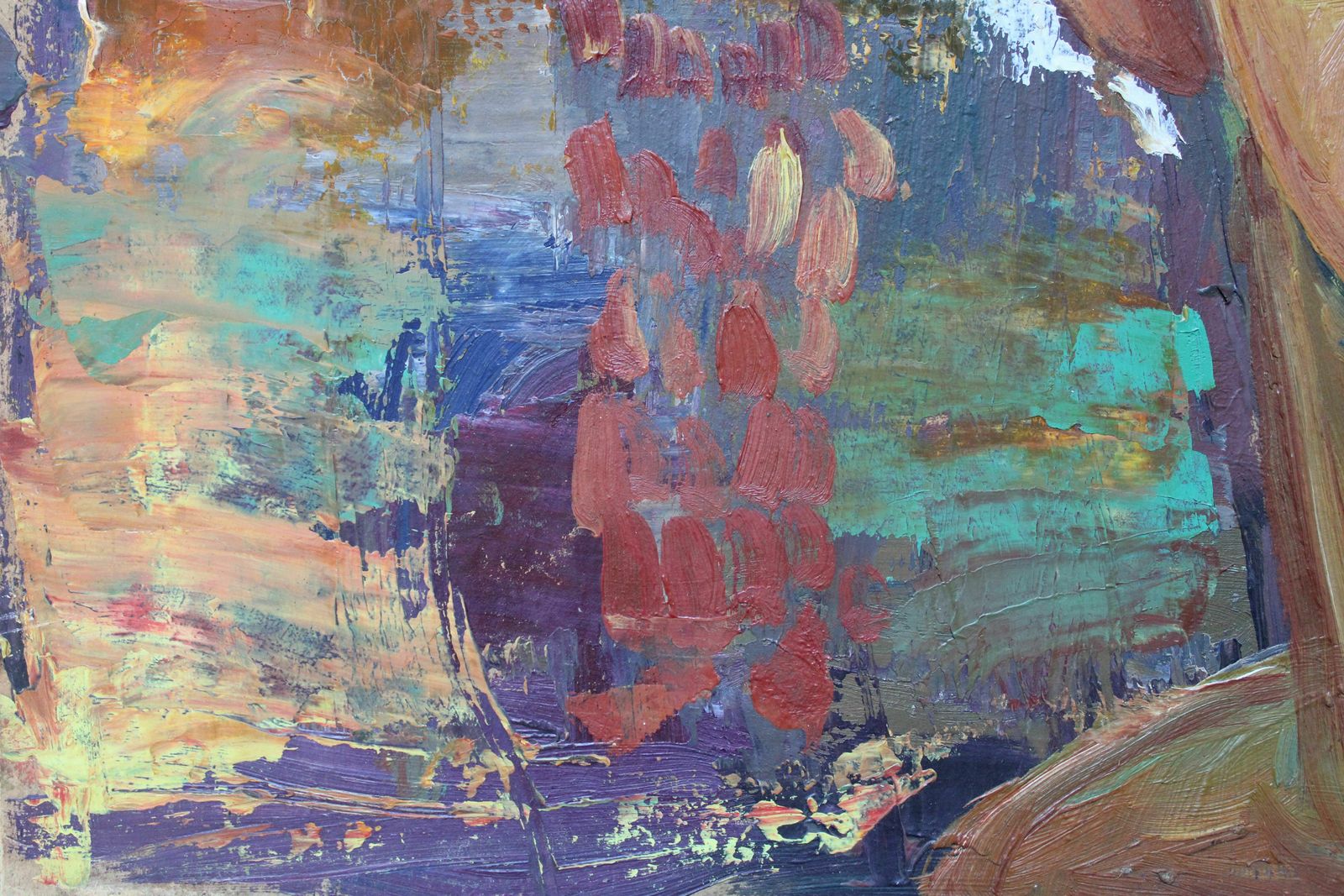 Vladimir Glushenkov The Sun. Portrait. 1973. Cardboard, Oil photo vinterior