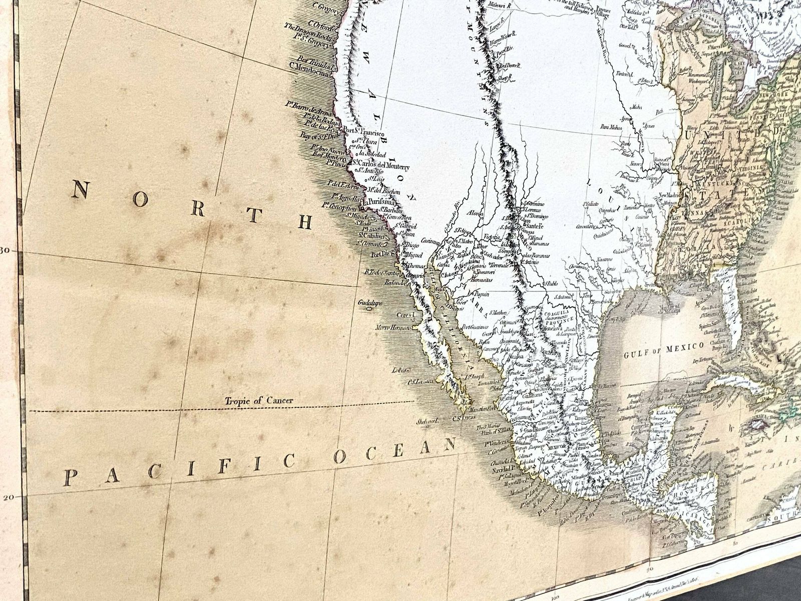 Large Antique Framed Early Map Of North America   J Cary 1806   Canada USA photo vintage