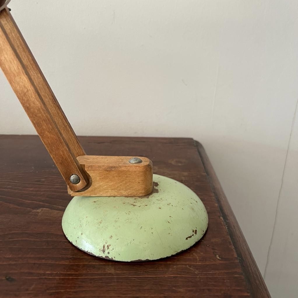 Vintage Maclamp In Pastel Green With Wooden Arms photo buy
