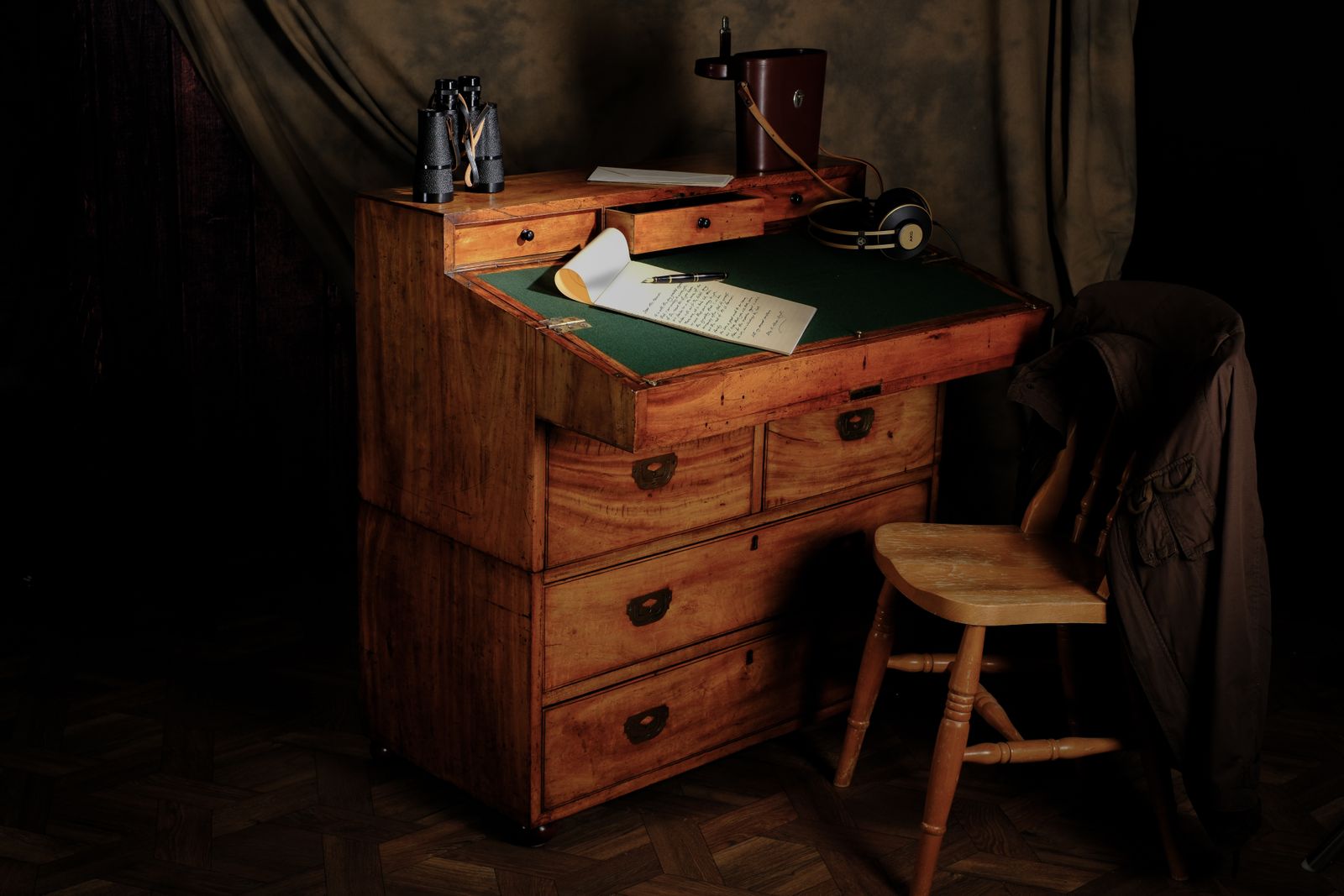 Early C19th Chinese Camphor Wood Secretaire Campaign Chest photo for sale