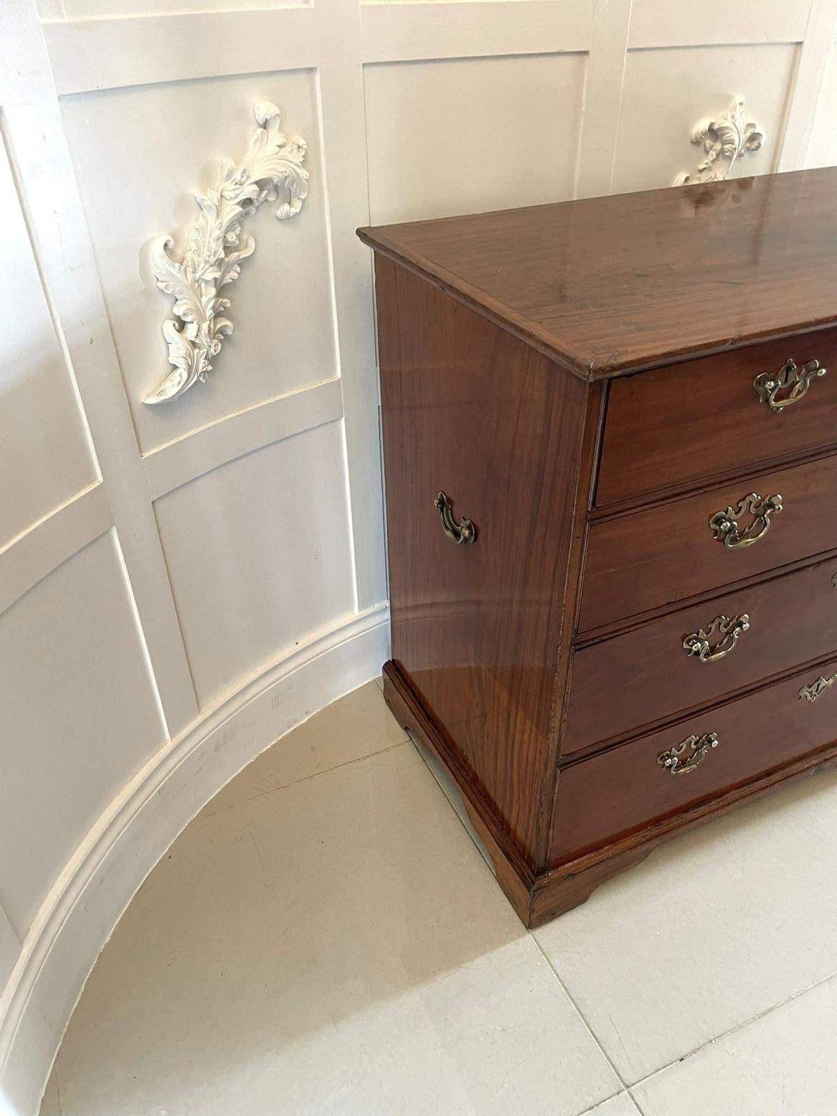 photo for sale Rare Antique 18th Century George III Solid Satinwood Chest Of 5 Drawers