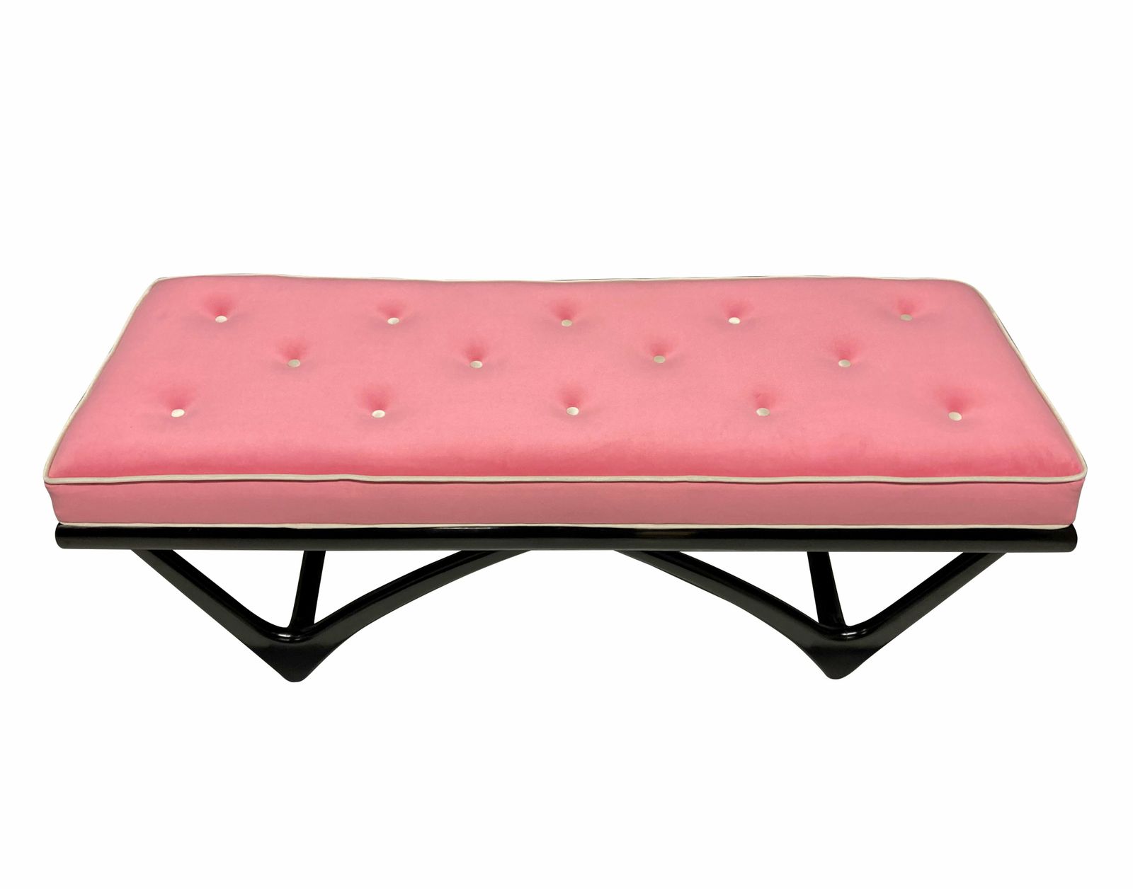 A Large Sculptural Black Lacquered Bench In The Manner Of Carlo Mollino photo for sale