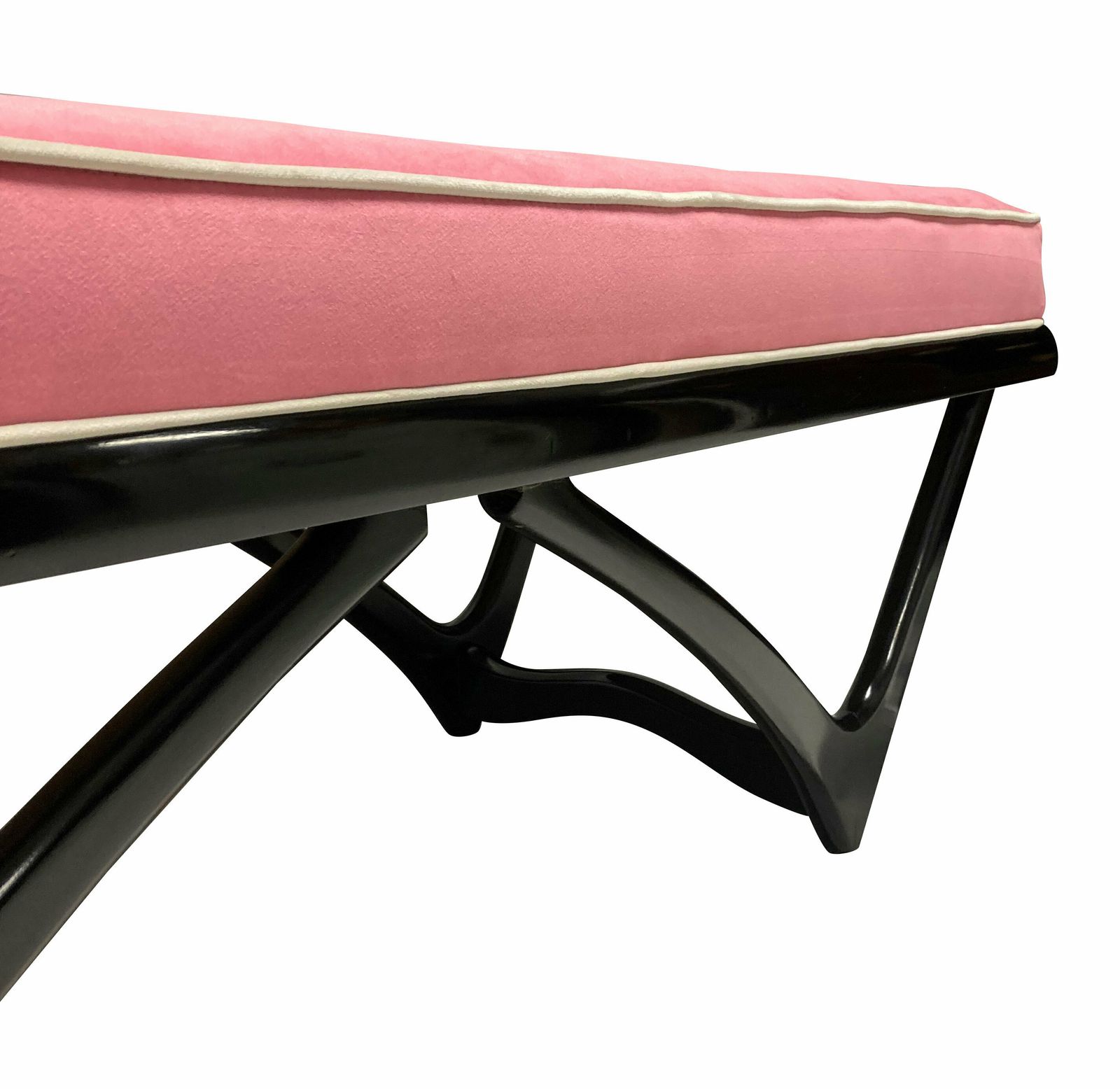 A Large Sculptural Black Lacquered Bench In The Manner Of Carlo Mollino photo 2301.0