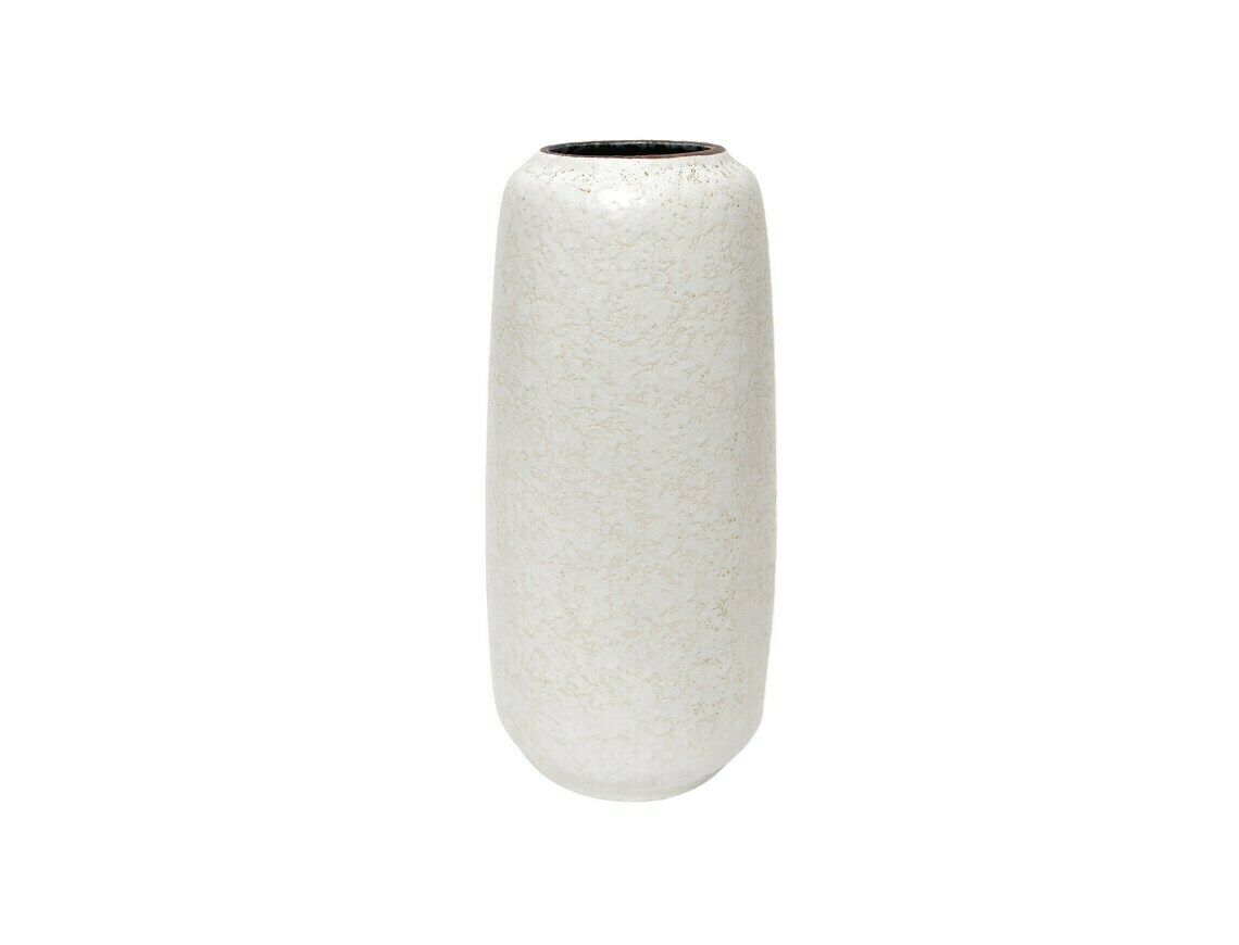 West German White Vase With Orange And Green Leaves Design, 1950’s photo Home Decor