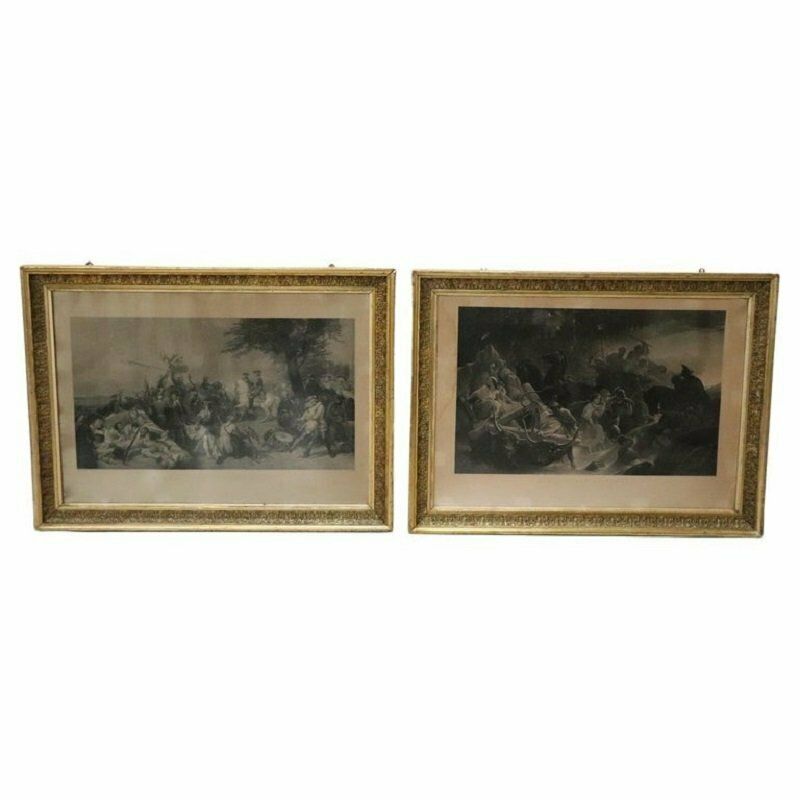 Jean Pierre Marie Jazet, Large Engravings, 19th Century, Framed, Set Of 2