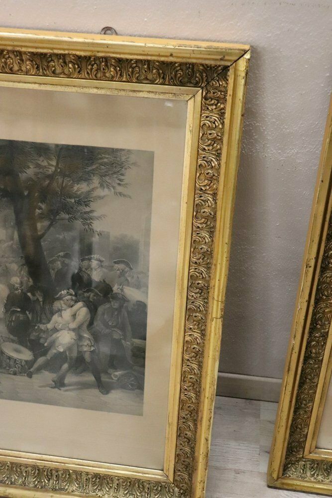 photo for sale Jean Pierre Marie Jazet, Large Engravings, 19th Century, Framed, Set Of 2