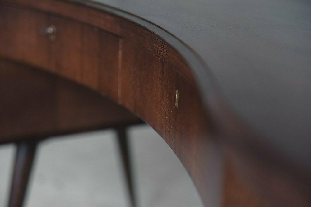 Mid Century Modern Wenge Organic Shaped Boomerang Custom Desk, 1960s photo vinterior