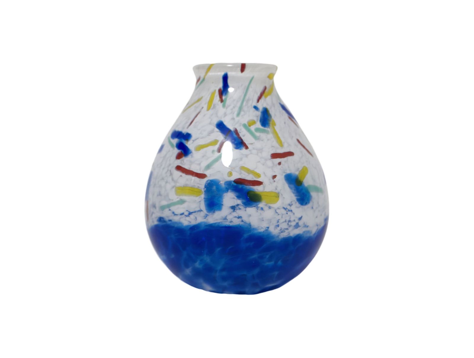 Memphis Style Splatter Glass Vase, 1980's photo Home Decor