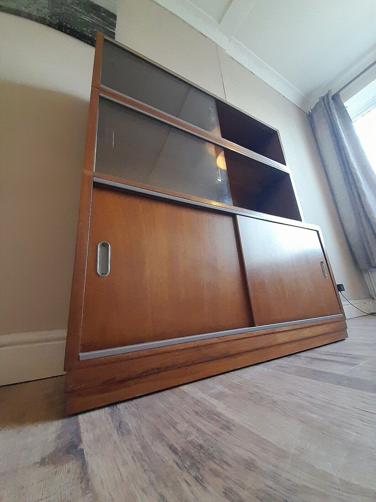 Fabulous 1960's Simplex Mid Century Library Bookcase Drinks  Display Cabinet photo 240.0