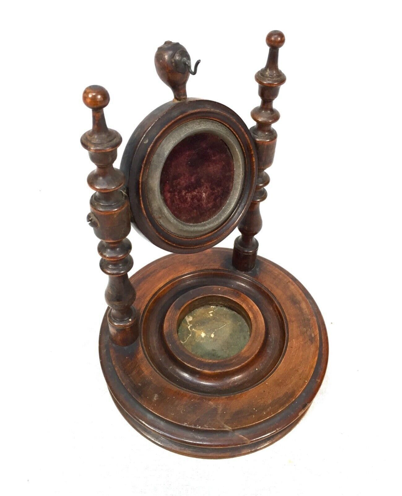 Victorian Wooden Mahogany Pocket Fob Watch Stand C.1850 Antique  Carved photo Home Decor