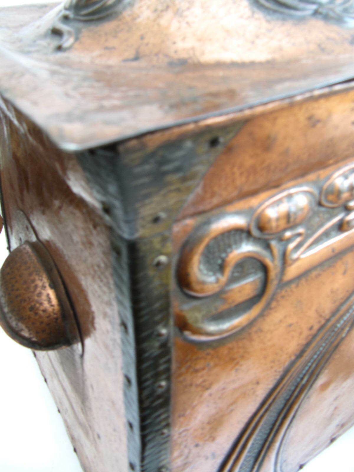 Arts And Crafts Coal Or Log Box 1900s Exceptional Period Detail photo for sale