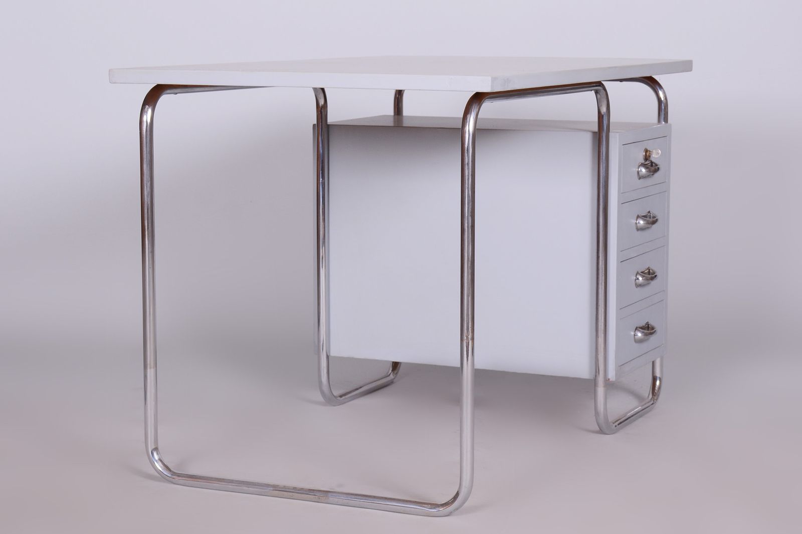 photo buy Set Of Bauhaus Writing Desk And Chair Made By Hynek Gottwald, Czechia, 1930s, Lacquered Wood