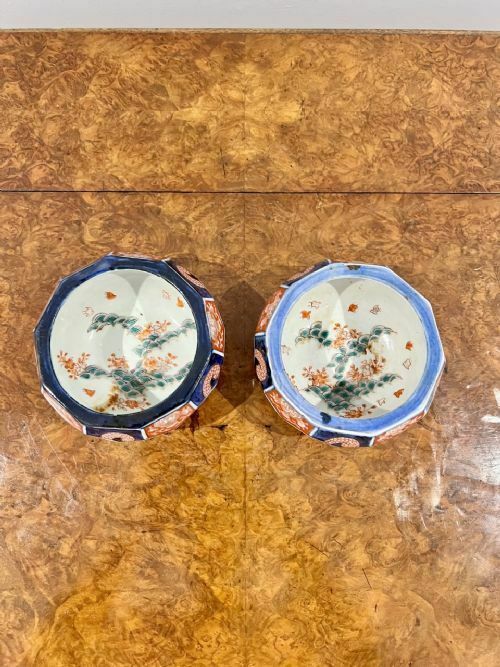 Unusual Pair Of Antique Japanese Quality Imari Bowls photo buy