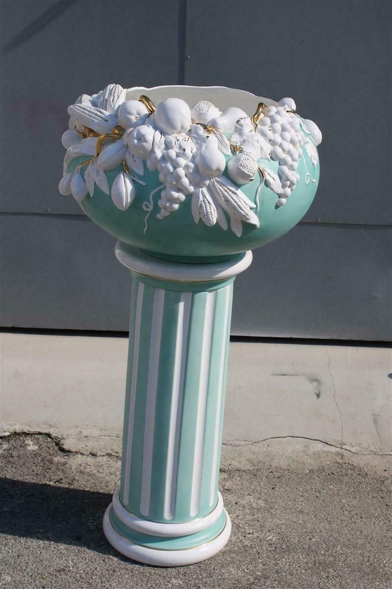 Ceramic Column With Door Plant Fruit White Green Flowers Tommaso Barbi photo furniture