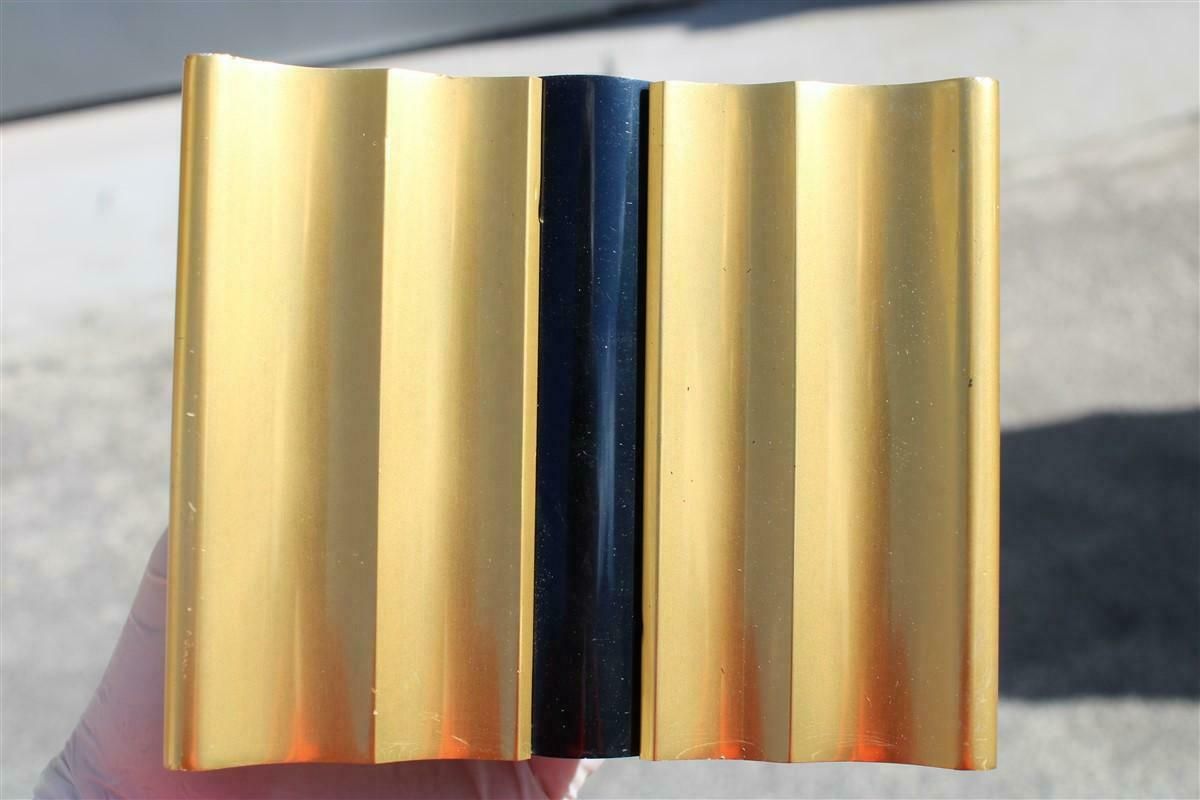 Mid Century Satin Brass Handles Italian Design 1950 Gold And Black photo buy