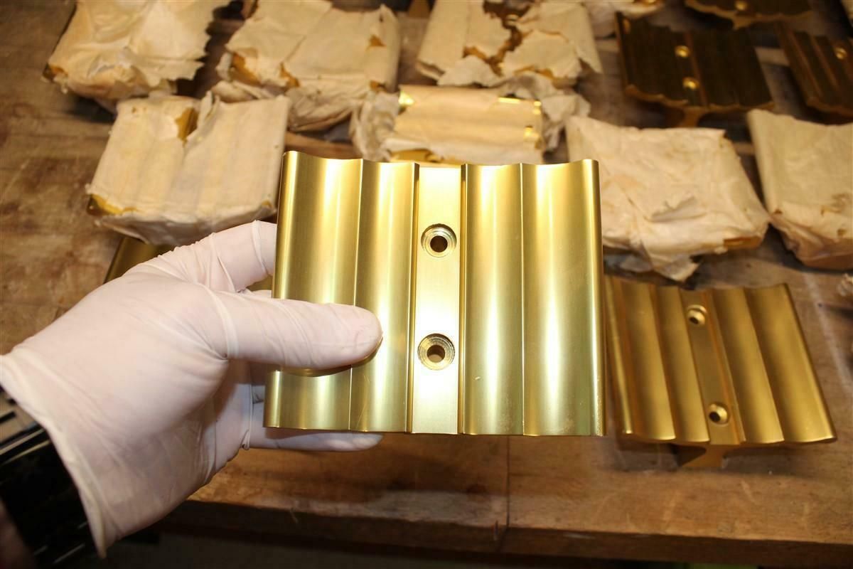 Home Fixtures Mid Century Satin Brass Handles Italian Design 1950 Gold And Black photo