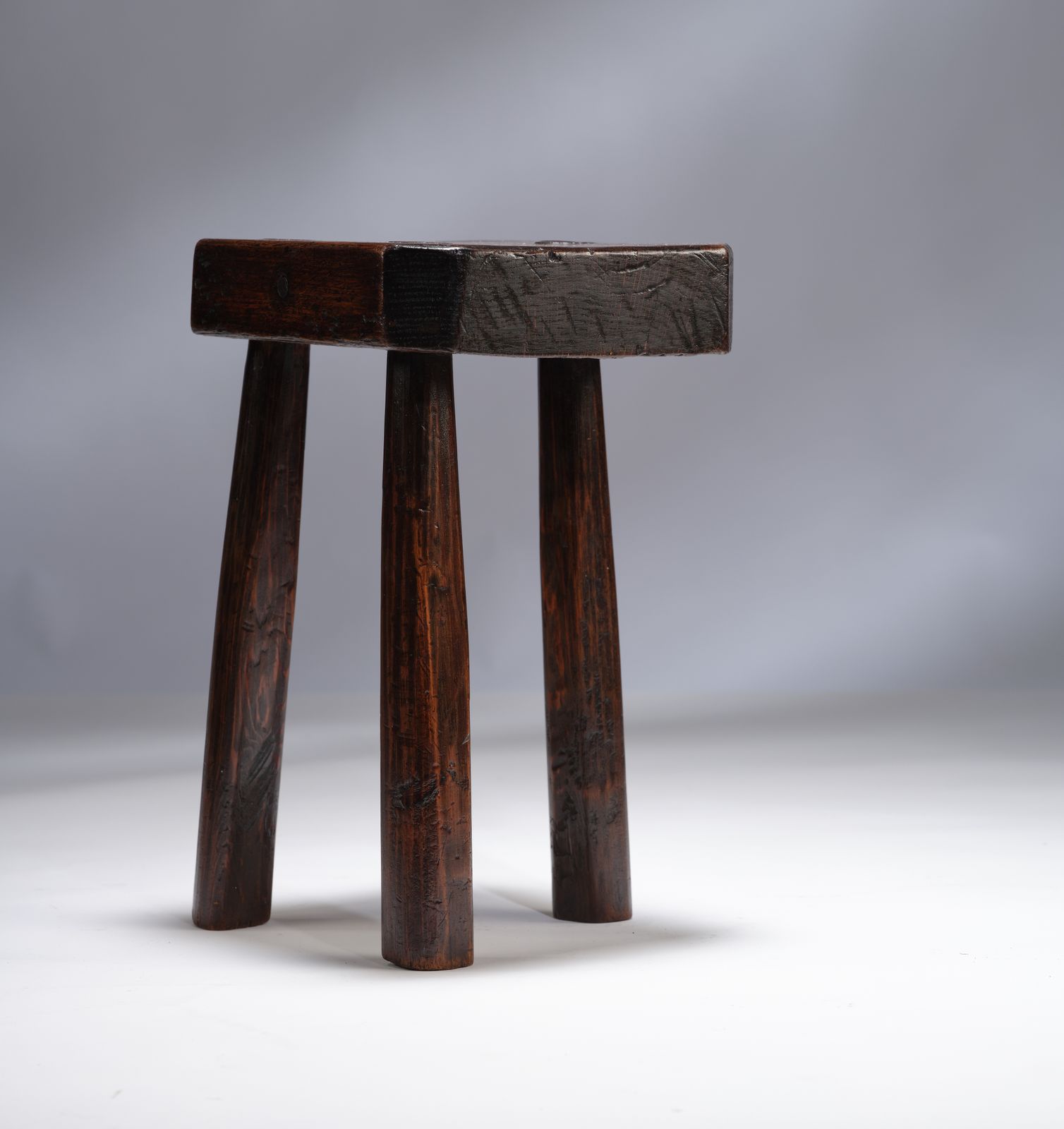 Delightful Primitively Made French 18th Century Oak Milking Stool, Circa 1780s photo buy