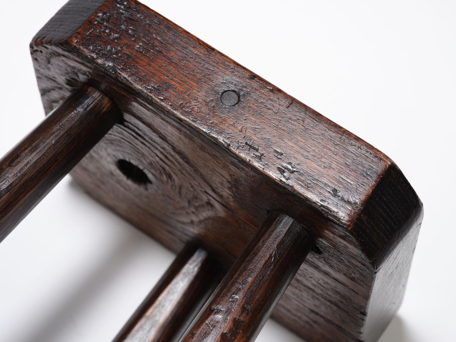 photo furniture Delightful Primitively Made French 18th Century Oak Milking Stool, Circa 1780s
