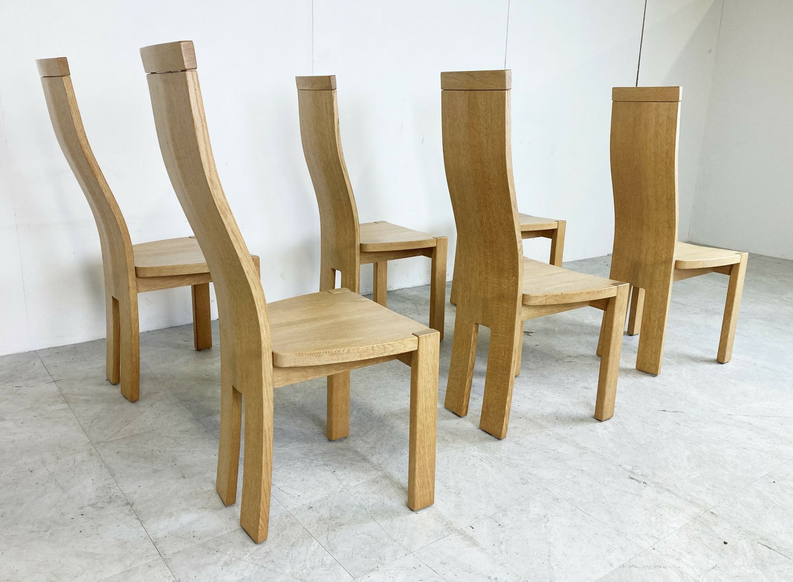 Set Of 6 Dining Chairs By Rob & Dries Van Den Berghe, 1980s photo vintage