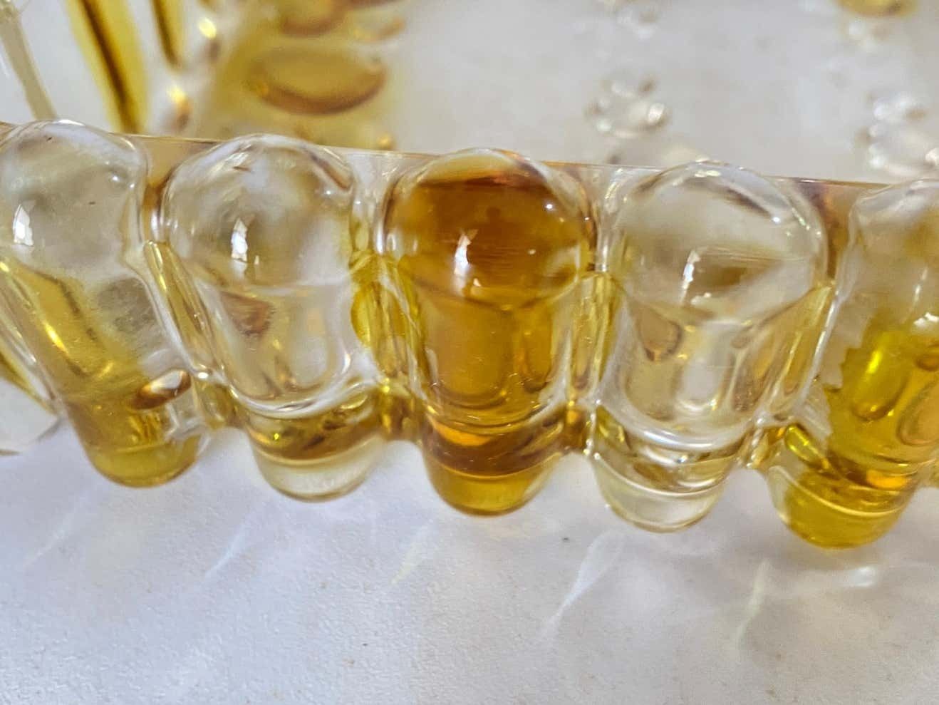 Art Deco Glass Dish / Vide Poche With Colred Glass Bubles, France, Circa 1940 photo furniture